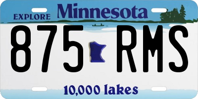 MN license plate 875RMS