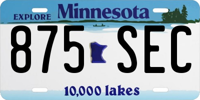 MN license plate 875SEC