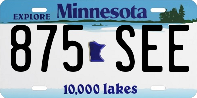 MN license plate 875SEE