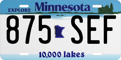 MN license plate 875SEF