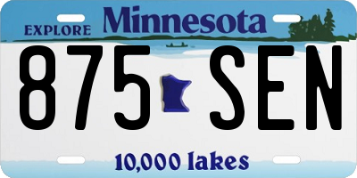 MN license plate 875SEN