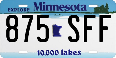 MN license plate 875SFF