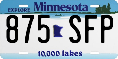 MN license plate 875SFP