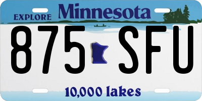 MN license plate 875SFU