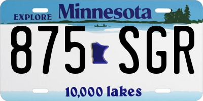 MN license plate 875SGR