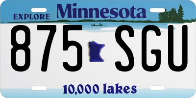 MN license plate 875SGU