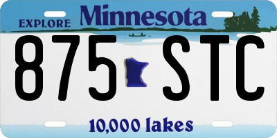 MN license plate 875STC
