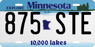 MN license plate 875STE