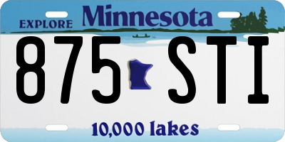 MN license plate 875STI