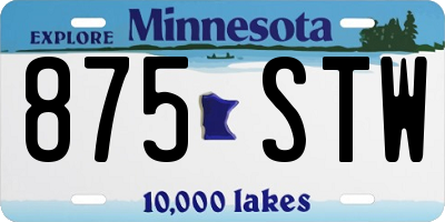 MN license plate 875STW