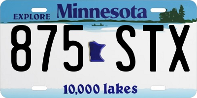 MN license plate 875STX
