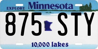 MN license plate 875STY