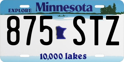 MN license plate 875STZ