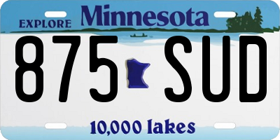 MN license plate 875SUD