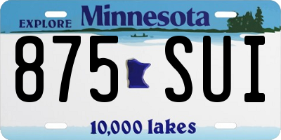 MN license plate 875SUI