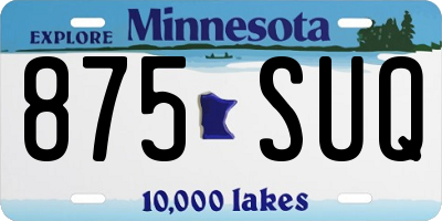 MN license plate 875SUQ