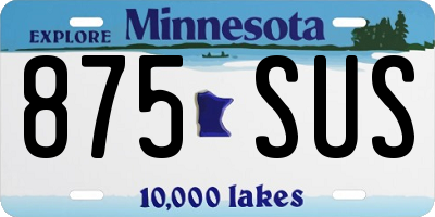 MN license plate 875SUS