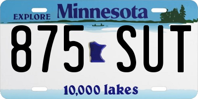 MN license plate 875SUT