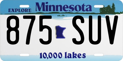 MN license plate 875SUV