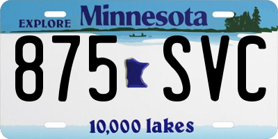 MN license plate 875SVC