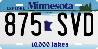 MN license plate 875SVD