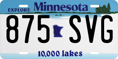 MN license plate 875SVG