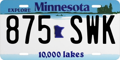 MN license plate 875SWK