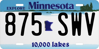MN license plate 875SWV