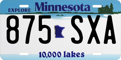 MN license plate 875SXA