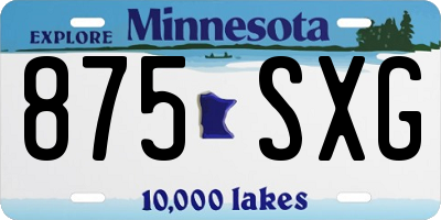 MN license plate 875SXG