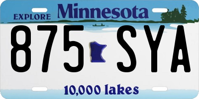 MN license plate 875SYA
