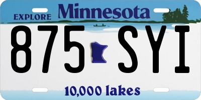 MN license plate 875SYI