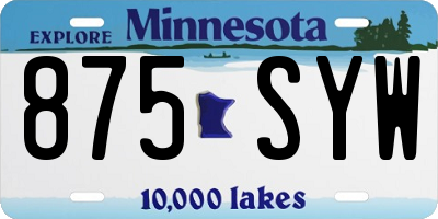 MN license plate 875SYW