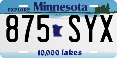MN license plate 875SYX