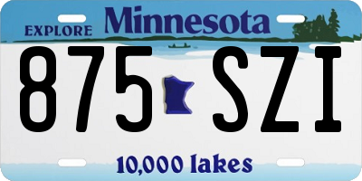 MN license plate 875SZI