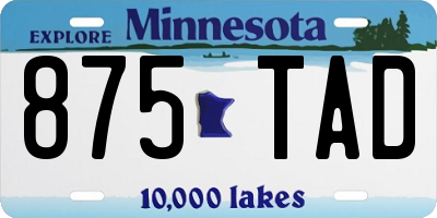 MN license plate 875TAD