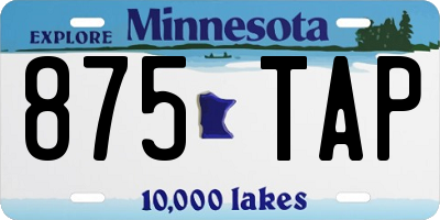 MN license plate 875TAP