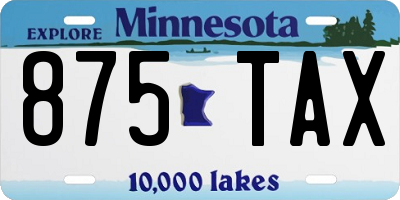 MN license plate 875TAX