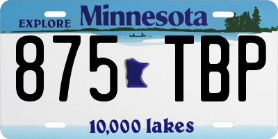 MN license plate 875TBP