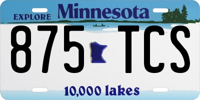 MN license plate 875TCS