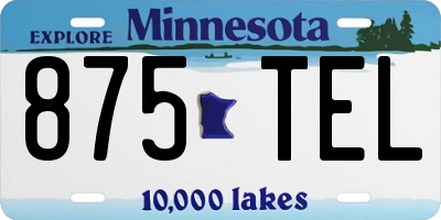 MN license plate 875TEL