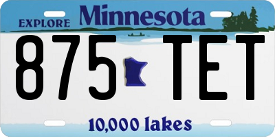 MN license plate 875TET