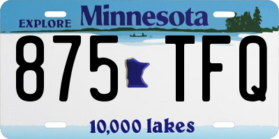 MN license plate 875TFQ