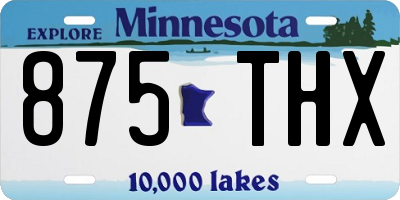 MN license plate 875THX