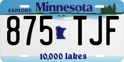 MN license plate 875TJF