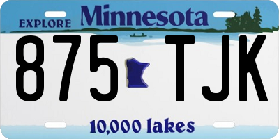 MN license plate 875TJK