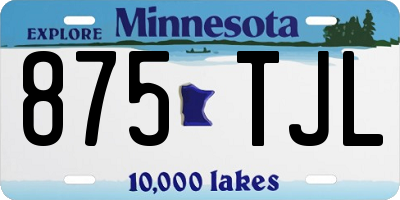 MN license plate 875TJL
