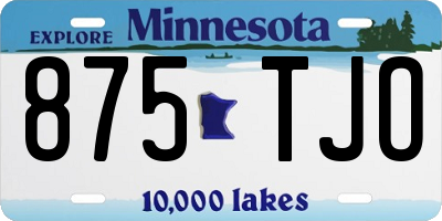 MN license plate 875TJO