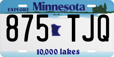 MN license plate 875TJQ