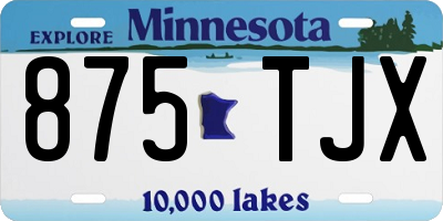 MN license plate 875TJX